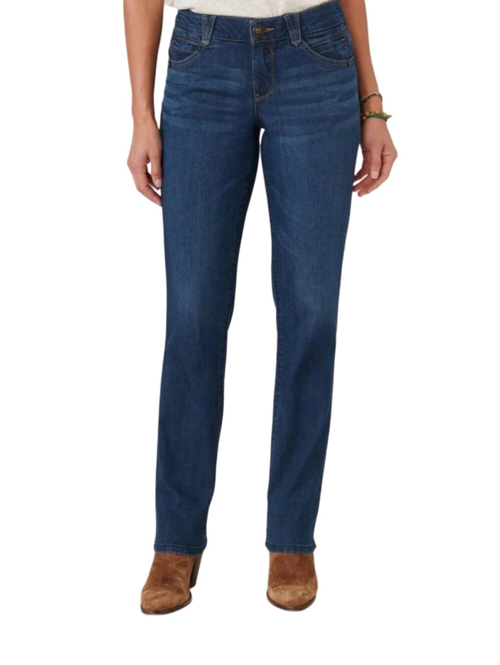 Democracy Patriot Straight Leg Dark Blue Distressed Stretch Ab Solution Jeans 24